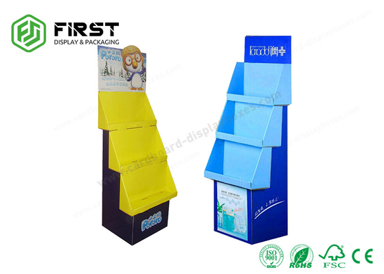 Corrugated Floor Stand Folding Cardboard Paper Floor Displays For Retail Store
