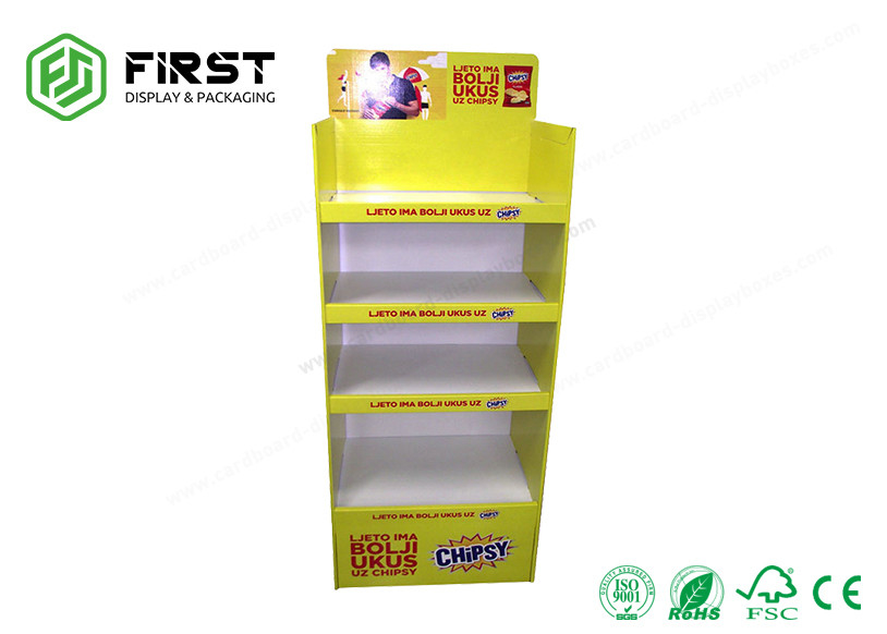 Corrugated Paper Floor Standing Displays Foldable Carton Floor Stand