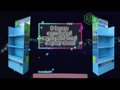 Op maat gemaakte kartonnen POP-display Opvouwbare vloerdisplayplank van golfpapier