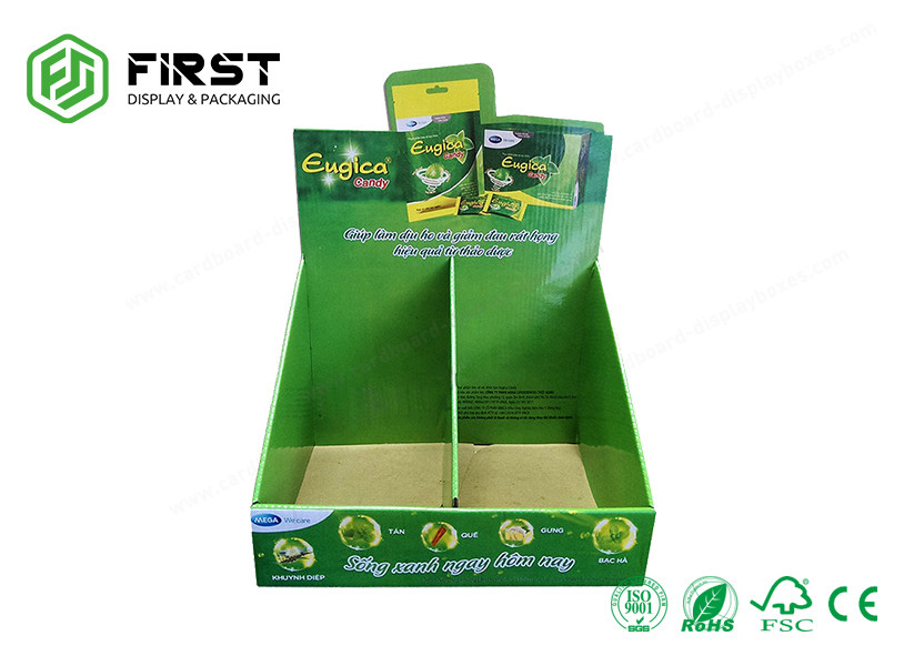 ODM Corrugated Countertop Display Matte Laminated Cardboard Counter Display Stand