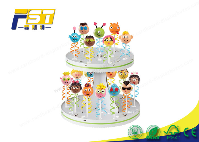 Round Cardboard Cake Display 3 Layers 100% Recycling For Wedding Birthday Parties
