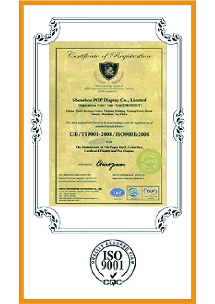 China First (Shenzhen) Display Packaging Co.,Ltd certificaten